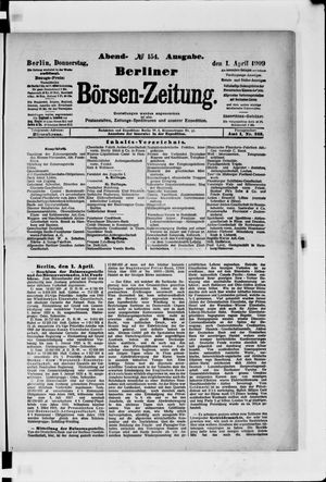 Berliner Börsen-Zeitung vom 01.04.1909