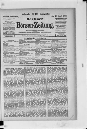 Berliner Börsen-Zeitung vom 10.04.1909