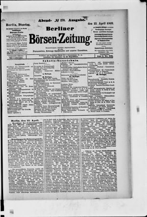 Berliner Börsen-Zeitung vom 13.04.1909