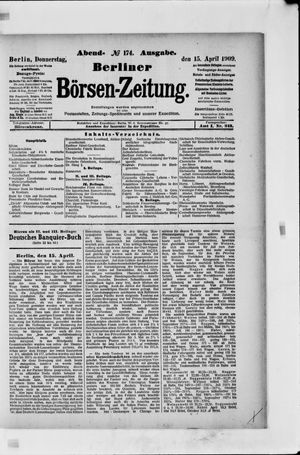 Berliner Börsen-Zeitung vom 15.04.1909