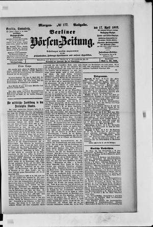 Berliner Börsen-Zeitung vom 17.04.1909