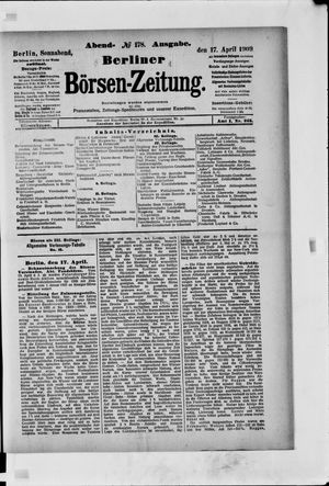 Berliner Börsen-Zeitung vom 17.04.1909