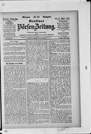 Berliner Börsen-Zeitung vom 22.04.1909