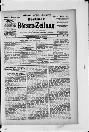 Berliner Börsen-Zeitung vom 22.04.1909