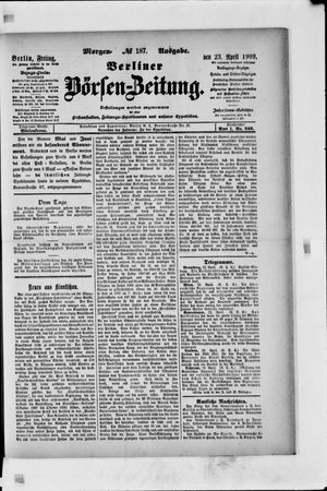 Berliner Börsen-Zeitung vom 23.04.1909