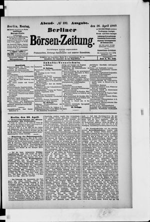 Berliner Börsen-Zeitung vom 26.04.1909