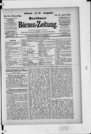 Berliner Börsen-Zeitung vom 29.04.1909