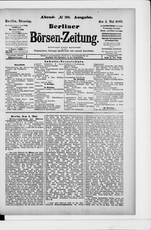 Berliner Börsen-Zeitung vom 04.05.1909
