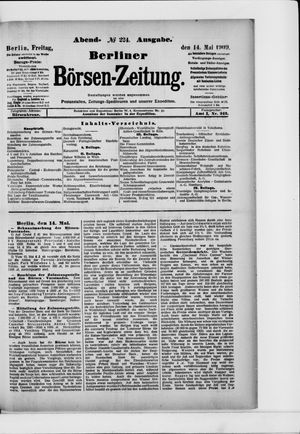 Berliner Börsen-Zeitung vom 14.05.1909