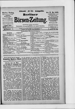 Berliner Börsen-Zeitung vom 21.05.1909