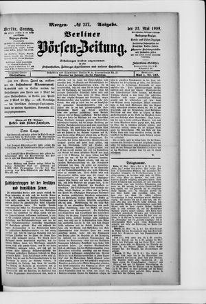 Berliner Börsen-Zeitung vom 23.05.1909