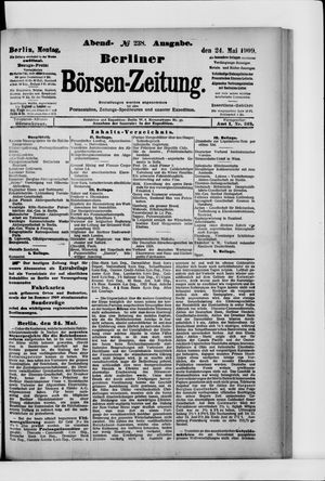 Berliner Börsen-Zeitung vom 24.05.1909