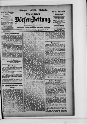 Berliner Börsen-Zeitung vom 25.05.1909