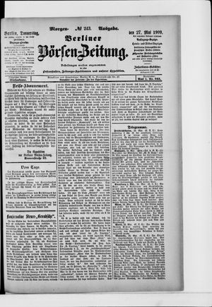 Berliner Börsen-Zeitung vom 27.05.1909