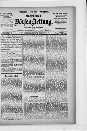Berliner Börsen-Zeitung vom 28.05.1909