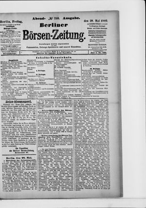 Berliner Börsen-Zeitung vom 28.05.1909