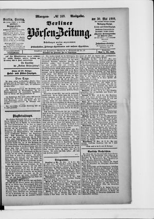 Berliner Börsen-Zeitung vom 30.05.1909