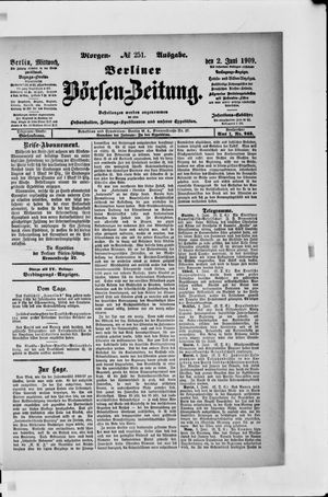 Berliner Börsen-Zeitung vom 02.06.1909