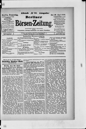 Berliner Börsen-Zeitung vom 10.06.1909
