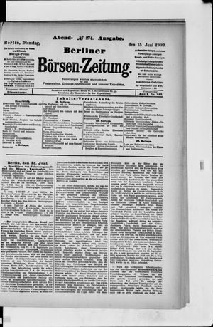 Berliner Börsen-Zeitung vom 15.06.1909
