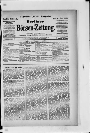 Berliner Börsen-Zeitung vom 16.06.1909