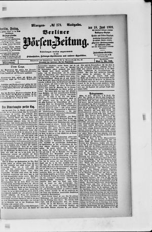Berliner Börsen-Zeitung vom 18.06.1909