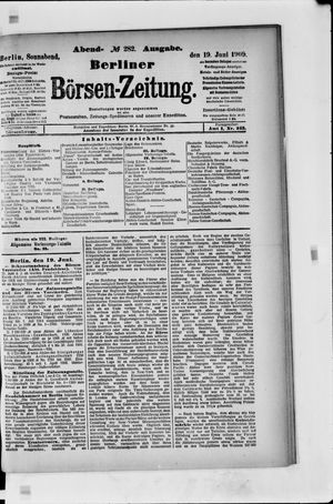 Berliner Börsen-Zeitung vom 19.06.1909