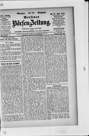 Berliner Börsen-Zeitung vom 20.06.1909