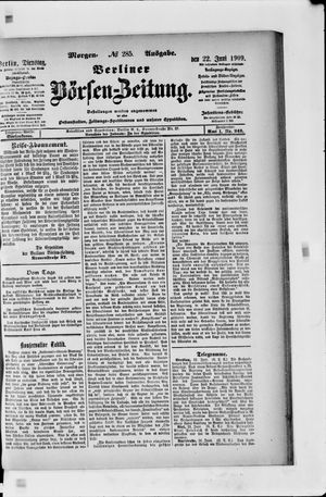 Berliner Börsen-Zeitung vom 22.06.1909