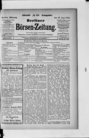 Berliner Börsen-Zeitung vom 23.06.1909
