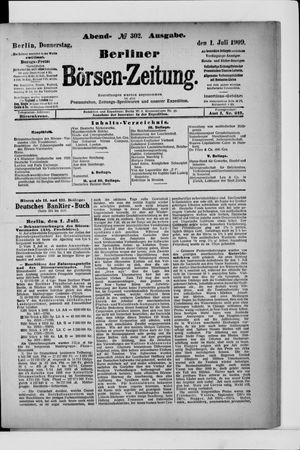 Berliner Börsen-Zeitung vom 01.07.1909