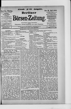 Berliner Börsen-Zeitung vom 12.07.1909