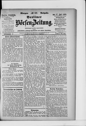 Berliner Börsen-Zeitung vom 17.07.1909