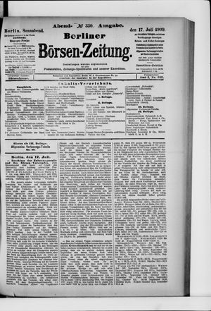 Berliner Börsen-Zeitung vom 17.07.1909