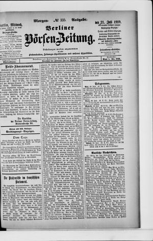 Berliner Börsen-Zeitung vom 21.07.1909