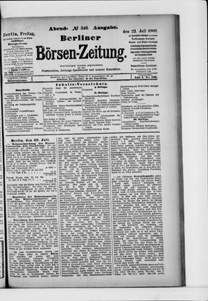 Berliner Börsen-Zeitung vom 23.07.1909