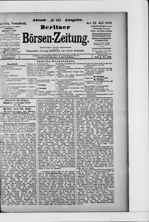 Berliner Börsen-Zeitung vom 24.07.1909