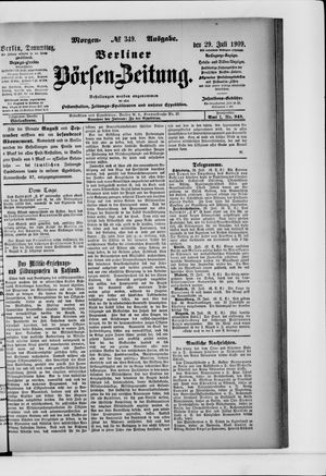 Berliner Börsen-Zeitung vom 29.07.1909