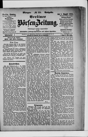 Berliner Börsen-Zeitung vom 01.08.1909