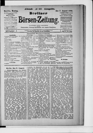 Berliner Börsen-Zeitung vom 02.08.1909