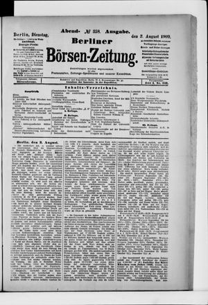Berliner Börsen-Zeitung vom 03.08.1909