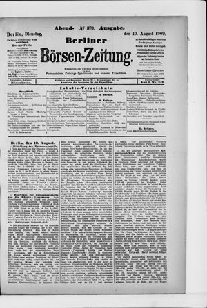 Berliner Börsen-Zeitung vom 10.08.1909
