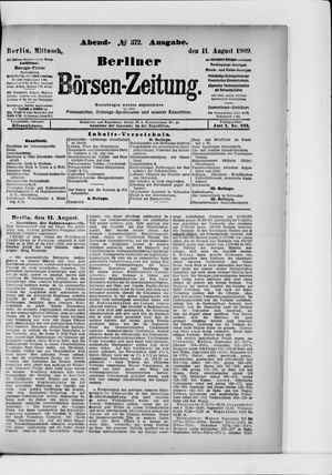 Berliner Börsen-Zeitung vom 11.08.1909