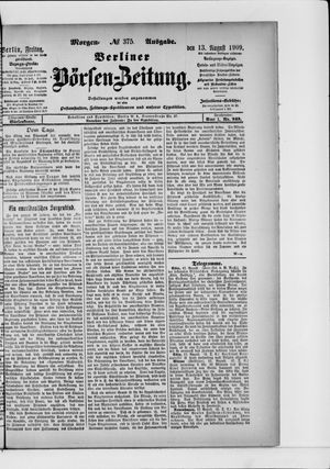Berliner Börsen-Zeitung vom 13.08.1909