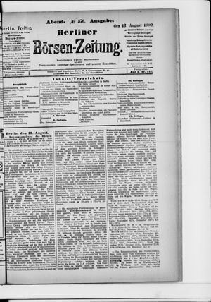 Berliner Börsen-Zeitung vom 13.08.1909