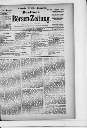 Berliner Börsen-Zeitung vom 16.08.1909