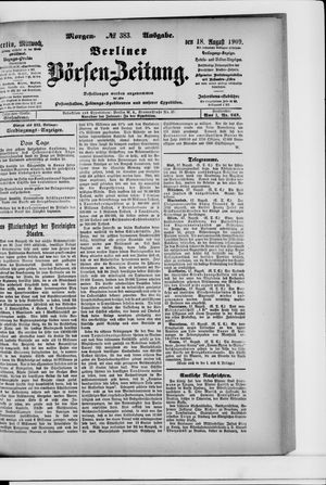 Berliner Börsen-Zeitung vom 18.08.1909