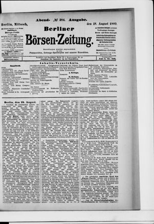 Berliner Börsen-Zeitung vom 18.08.1909