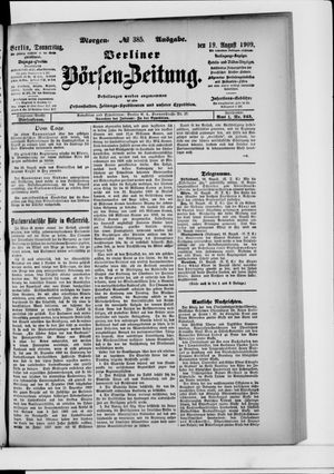Berliner Börsen-Zeitung vom 19.08.1909