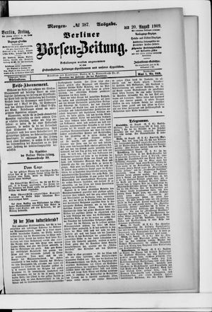 Berliner Börsen-Zeitung vom 20.08.1909